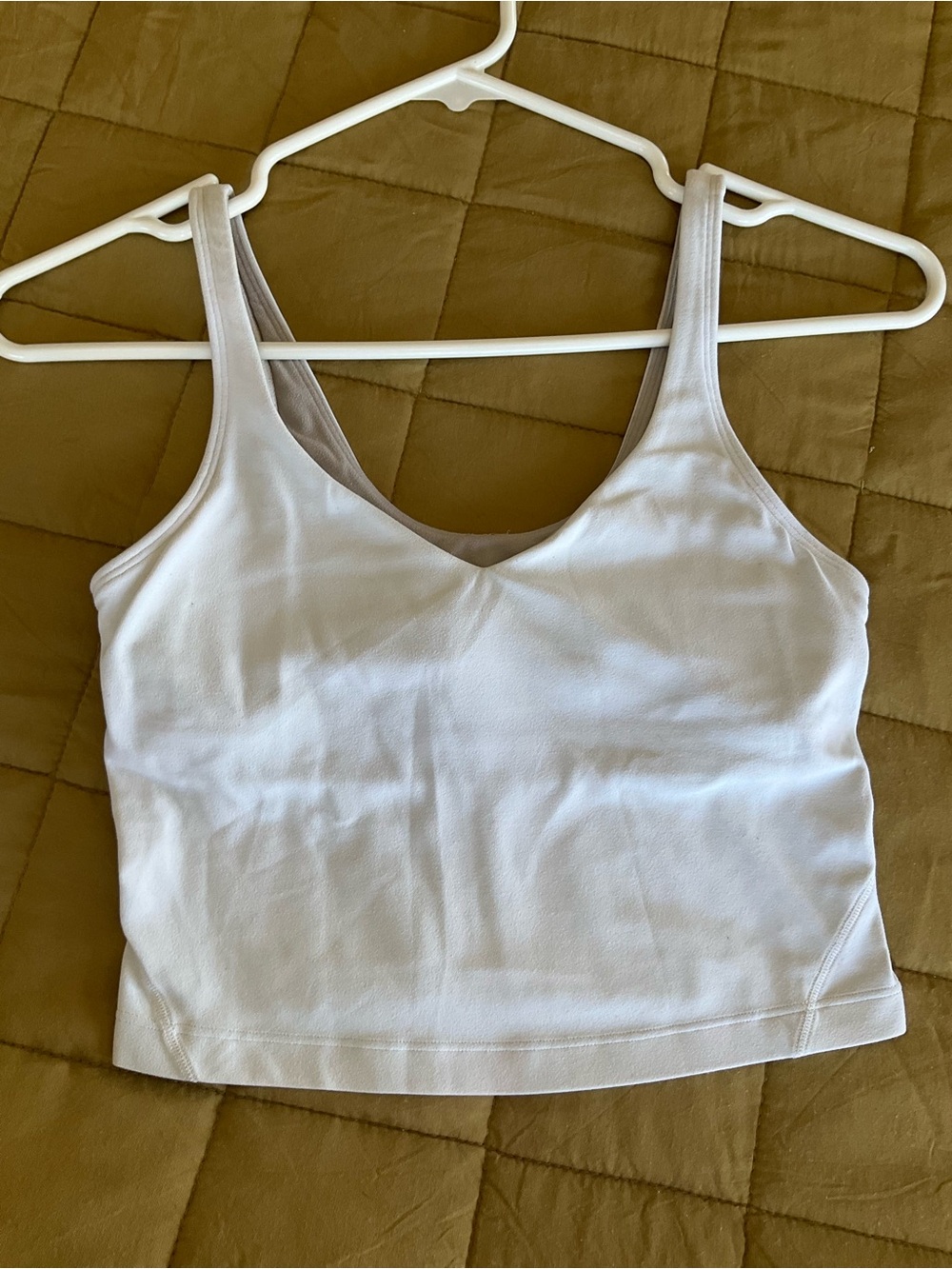 Lululemon athletica White Scoop Neck Crop Tank